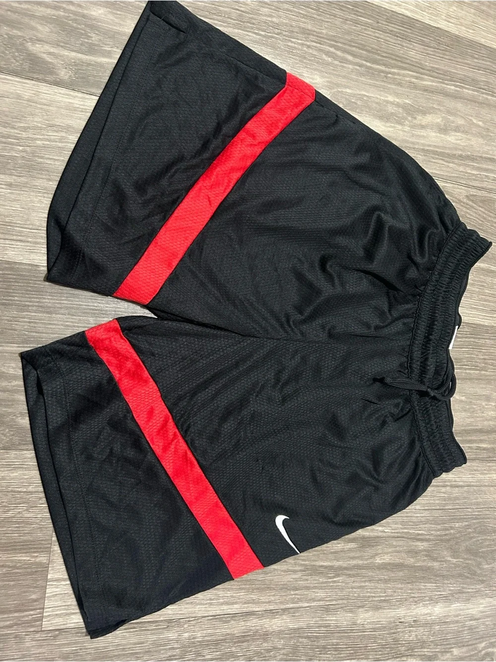 Nike Black Shorts with Red Accent Stripe